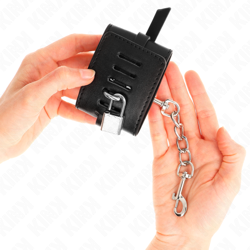 KINK - MAINTIEN DE POIGNETS VERROUILLABLE DE LUXE NOIR RÉGLABLE 14,5-21 CM X 6 CM