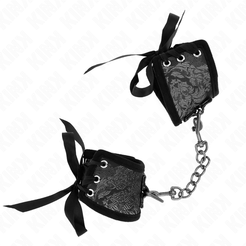 KINK - SCANDAL MENOTTES DE POIGNETS DÉTAILS EN DENTELLE NOIRE 24,5 CM X 6,5 CM