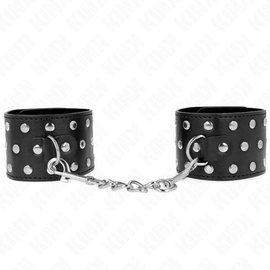KINK - PUNK - ATTACHES DE POIGNET RÉGLABLES 19-24 CM X 5,5 CM