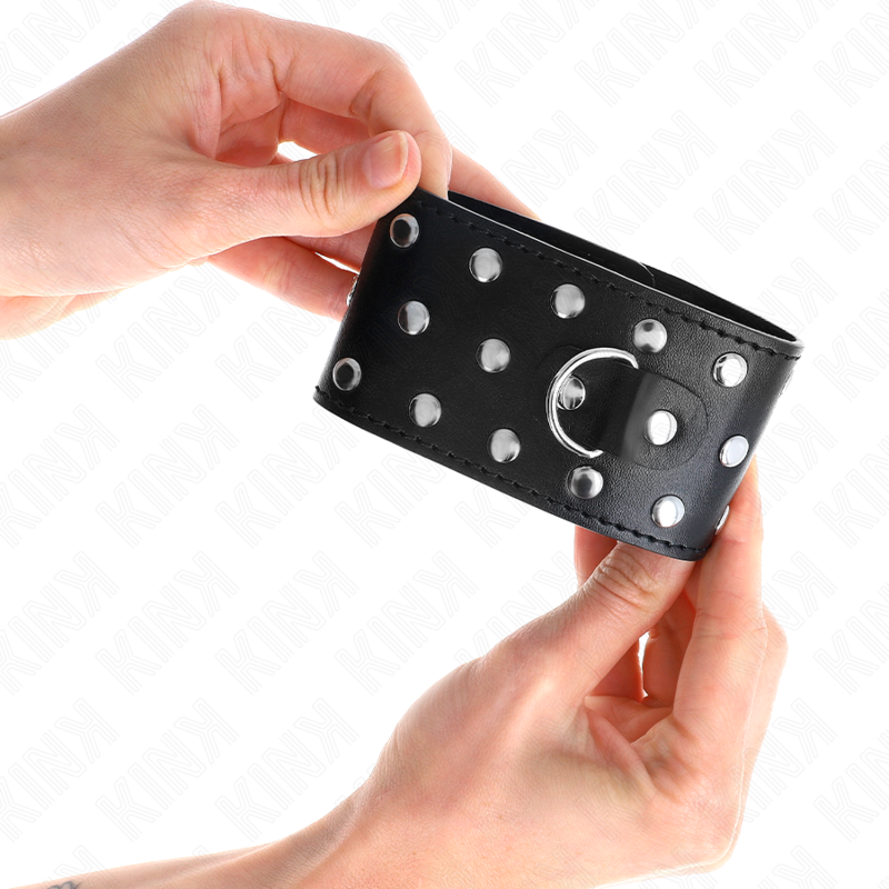 KINK - PUNK - ATTACHES DE POIGNET RÉGLABLES 19-24 CM X 5,5 CM
