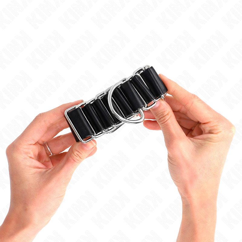 KINK - SCHARNIERACHTIGE DUNNE POLSBEUGELS ZWART VERSTELBAAR 16-22 CM X 3,5 CM