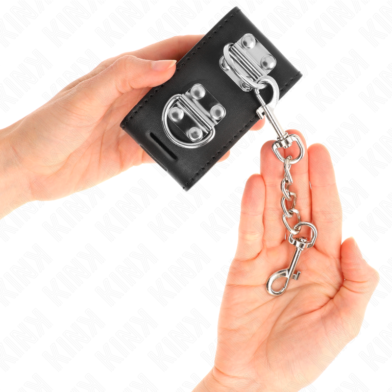 KINK - MULTIPOSITIONELE POLSBEUGELS MET HANGSLOTSLUITING ZWART VERSTELBAAR 16-23 CM X 5,5 CM