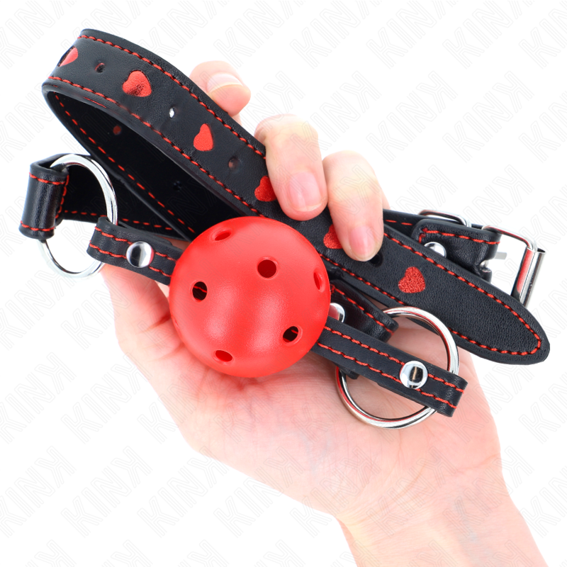 KINK - BÂILLON BOULE ROUGE CREUX ET DUR MODÈLE 2 65 x 2,5 CM