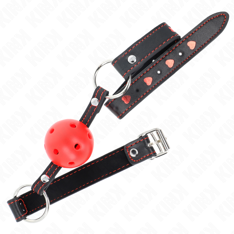 KINK - BÂILLON BOULE ROUGE CREUX ET DUR MODÈLE 2 65 x 2,5 CM