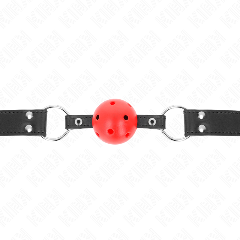 KINK - ADEMENDE BAL 4 CM KNEVEL MET DUBBELE KLINKNAGELS LEDER 62,5 x 2,5 CM VERSTELBAAR 42-58 CM