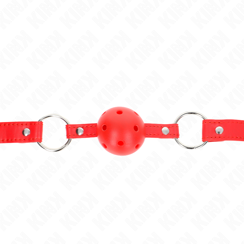 KINK - ADEMENDE BAL 4 CM KNEVEL MET DUBBELE KLINKNAGEL MODEL 1 ROOD 62,5 x 2,5 CM VERSTELBAAR 42-58 CM