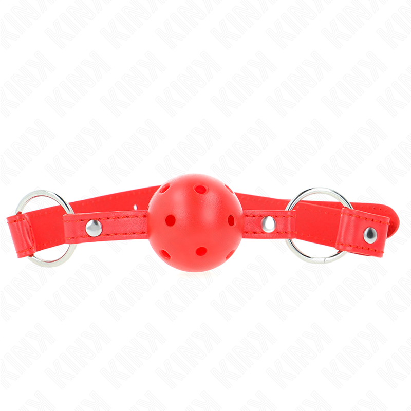 KINK - ADEMENDE BAL 4 CM KNEVEL MET DUBBELE KLINKNAGEL MODEL 1 ROOD 62,5 x 2,5 CM VERSTELBAAR 42-58 CM