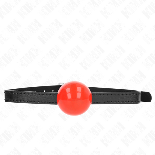 KINK - BÂILLON ROUGE À BOULE SOLIDE SIMPLE DE 4 CM 65 x 1,5 CM