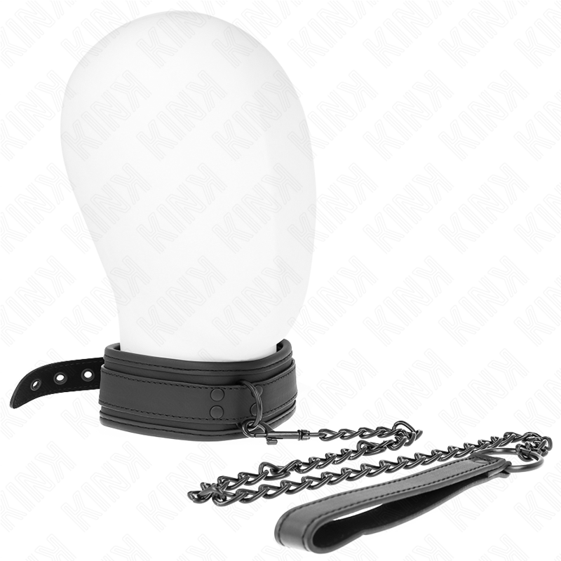 KINK - Неопреновый ошейник для бондажа, модель 1, с поясом, 78 см, регулируемый, 37,5 x 49,5 см.