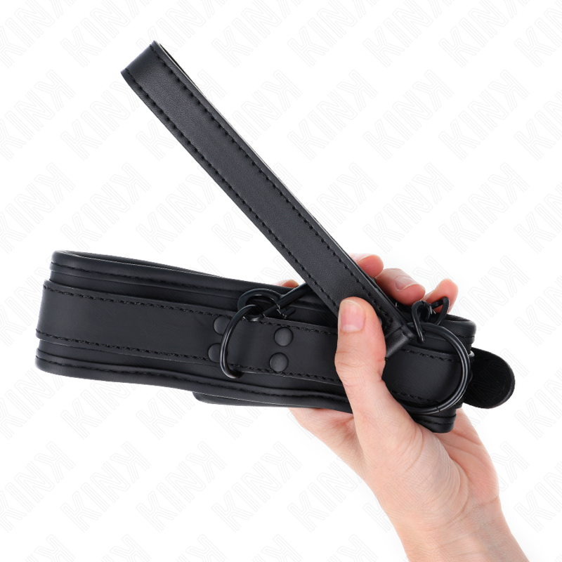 KINK - Неопреновый ошейник для бондажа, модель 1, с поясом, 78 см, регулируемый, 37,5 x 49,5 см.