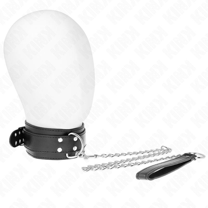 KINK - Ожерелье с ремешком 65 см, серебряные пряжки, регулируемый размер 33-46 см x 5,5 см