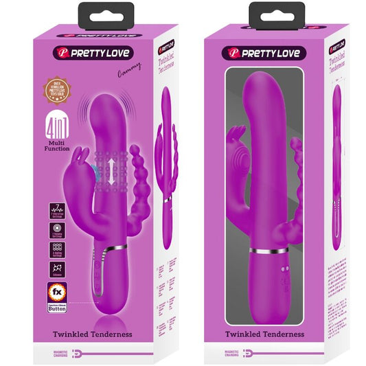 PRETTY LOVE - CAMMY DRIEVOUDIGE VIBRATOR MULTIFUNCTIONEEL 4 IN 1 ROZE