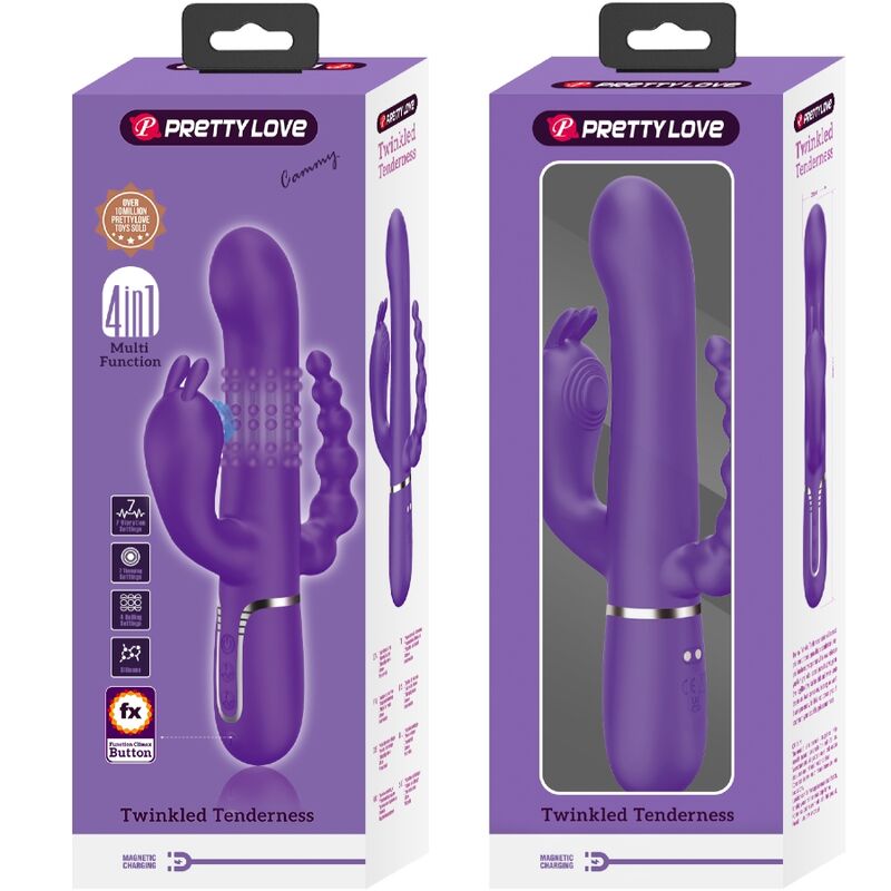 JOLI AMOUR - CAMMY VIBRATEUR TRIPLE MULTIFONCTION 4 EN 1 VIOLET