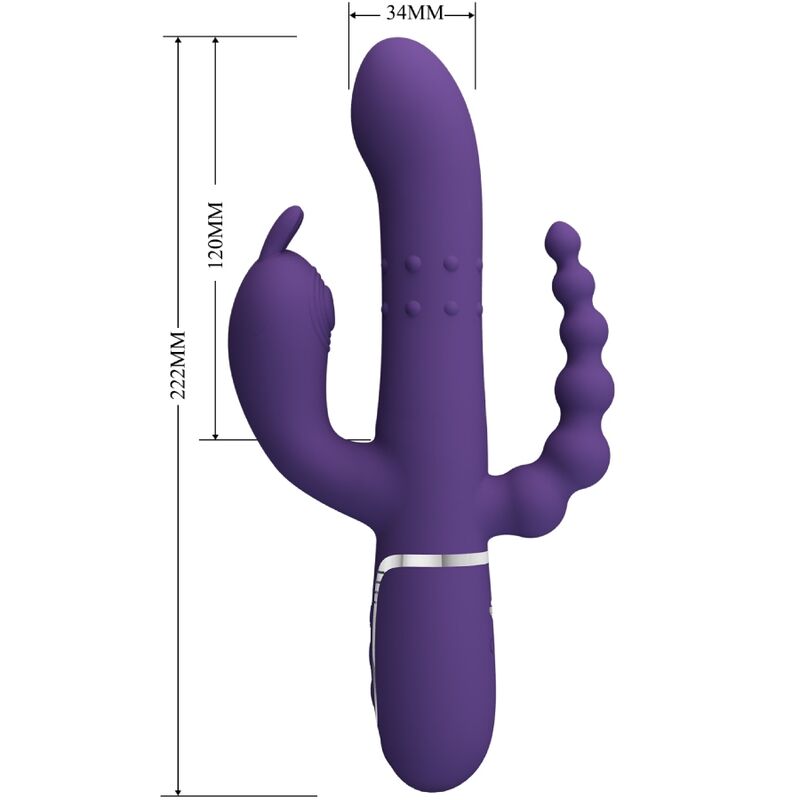 JOLI AMOUR - CAMMY VIBRATEUR TRIPLE MULTIFONCTION 4 EN 1 VIOLET