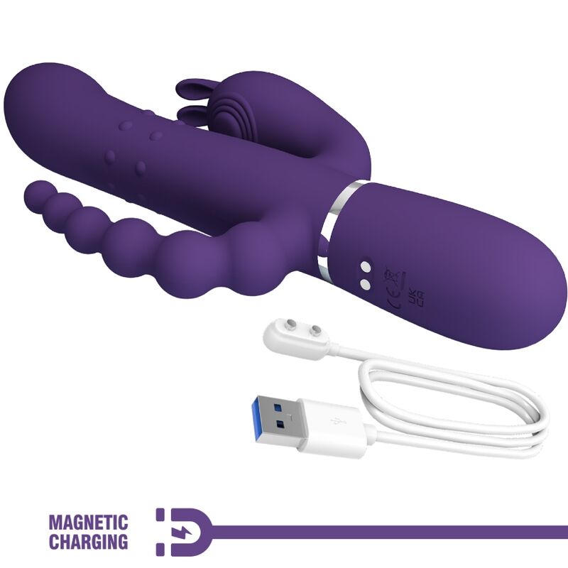 JOLI AMOUR - CAMMY VIBRATEUR TRIPLE MULTIFONCTION 4 EN 1 VIOLET
