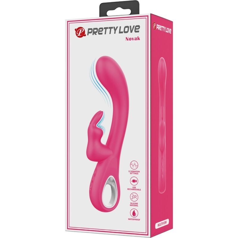 PRETTY LOVE - NOVAK RABBIT VIBRATOR 12 VIBRATIES ROZE