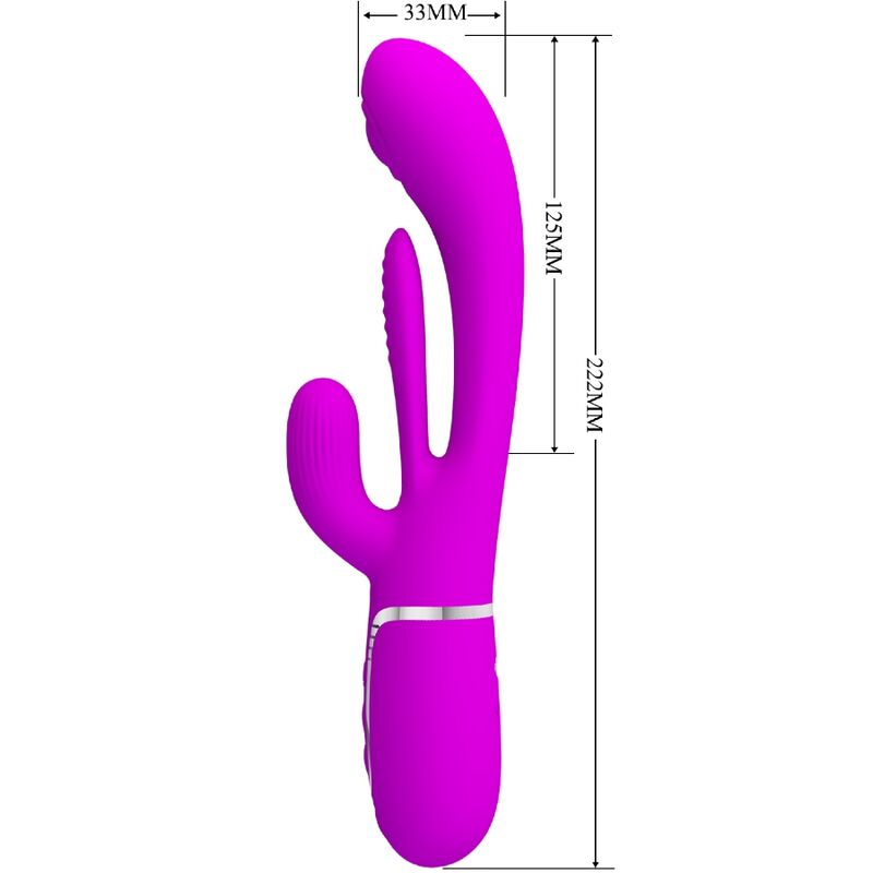 PRETTY LOVE - SHANIA TRIPLE RABBIT VIBRATOR MULTIFUNCTIONEEL ROZE