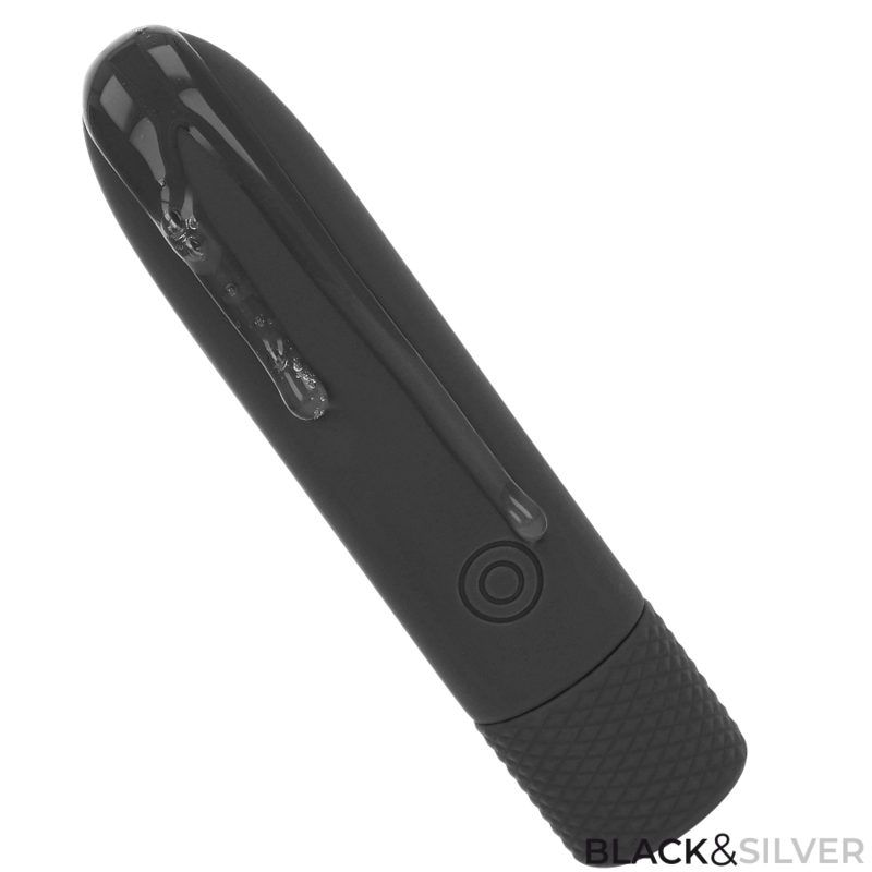 NERO E ARGENTO - GERI PROIETTILE VIBRANTE RICARICABILE USB 8 VIBRAZIONI NERO 10 X 2,2 CM