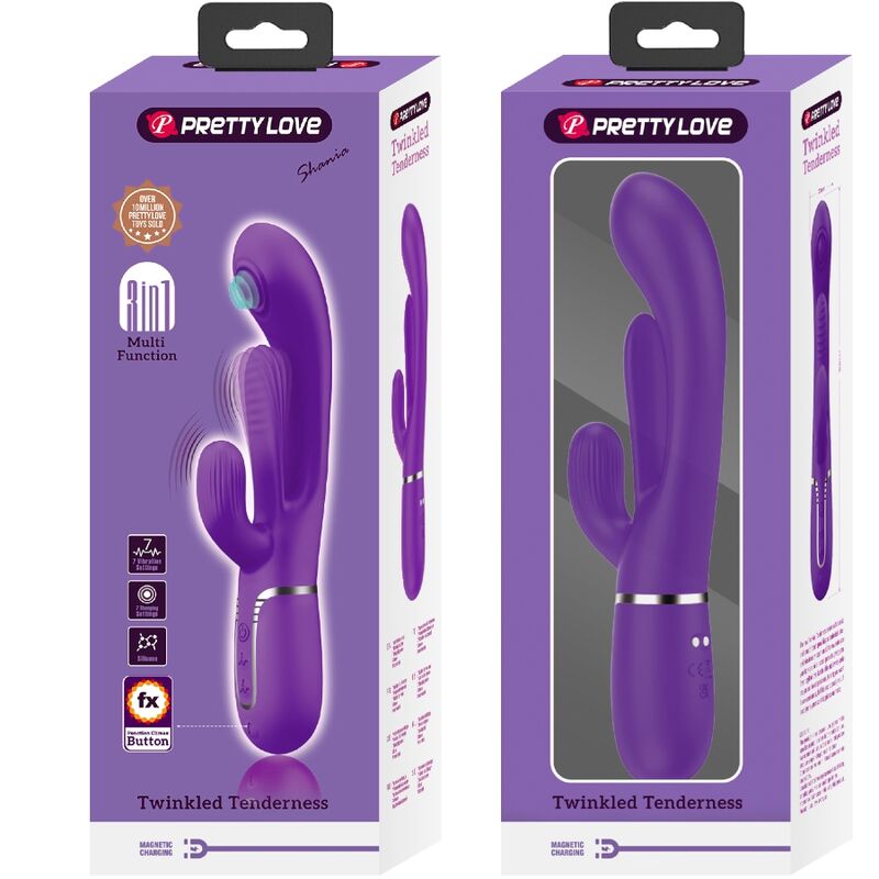 PRETTY LOVE - SHANIA TRIPLE RABBIT VIBRATOR MULTIFUNCTIONEEL PAARS