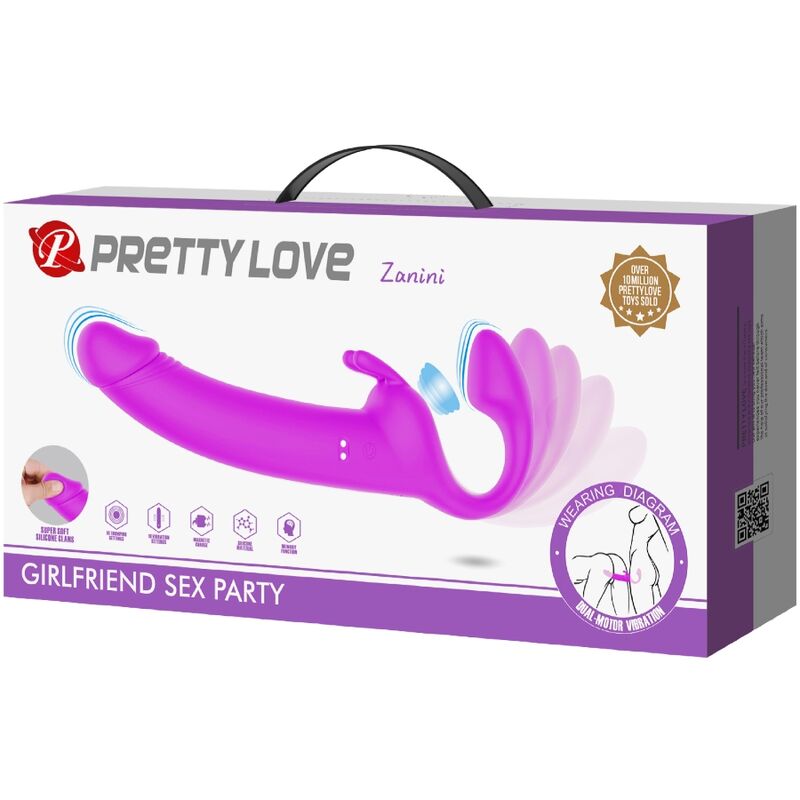 PRETTY LOVE - ZANINI SANS BRETELLES, 10 VIBRATIONS, VIOLET