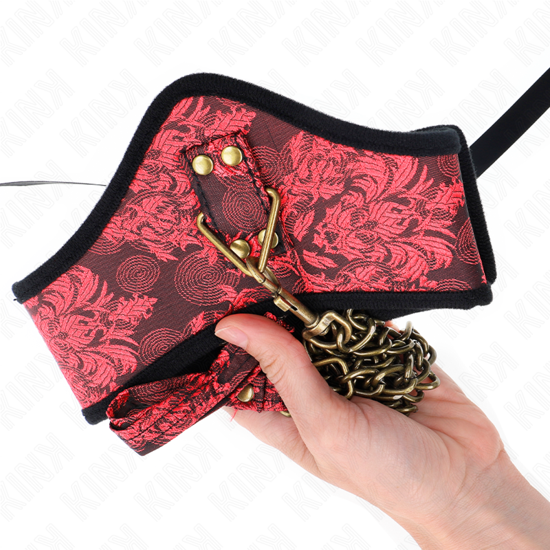 COLLANA KINK - MODELLO SCANDALO CON CINTURINO IN PIZZO 75 CM 44 X 10 CM