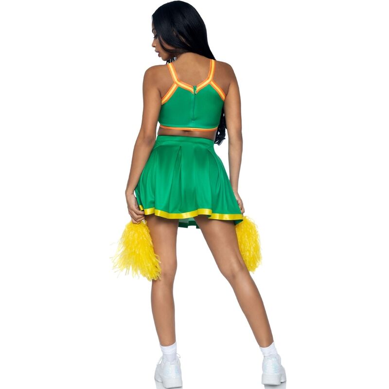 LEG AVENUE - KOSTUUM CHEERLEADER GROEN S/M