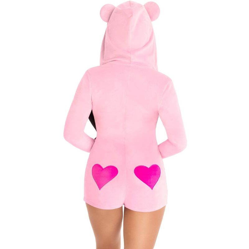 LEG AVENUE - TEDDYBEER FLUWELEN BODYSUIT ROZE S