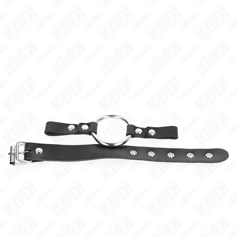 KINK - LEDEREN PENISRING MET GESPSLUITING 22 X 2 CM MET METALEN RING 4 CM