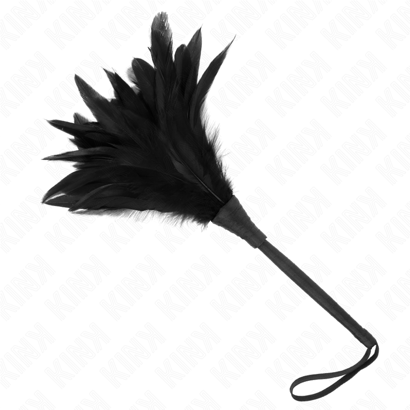 KINK - PLUMES DE POULET EN FORME DE CORNE DE SERVANTE NOIRE 36 CM