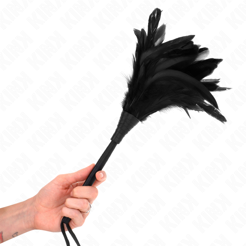 KINK - PLUMES DE POULET EN FORME DE CORNE DE SERVANTE NOIRE 36 CM