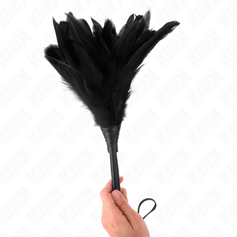 KINK - PLUMES DE POULET EN FORME DE CORNE DE SERVANTE NOIRE 36 CM