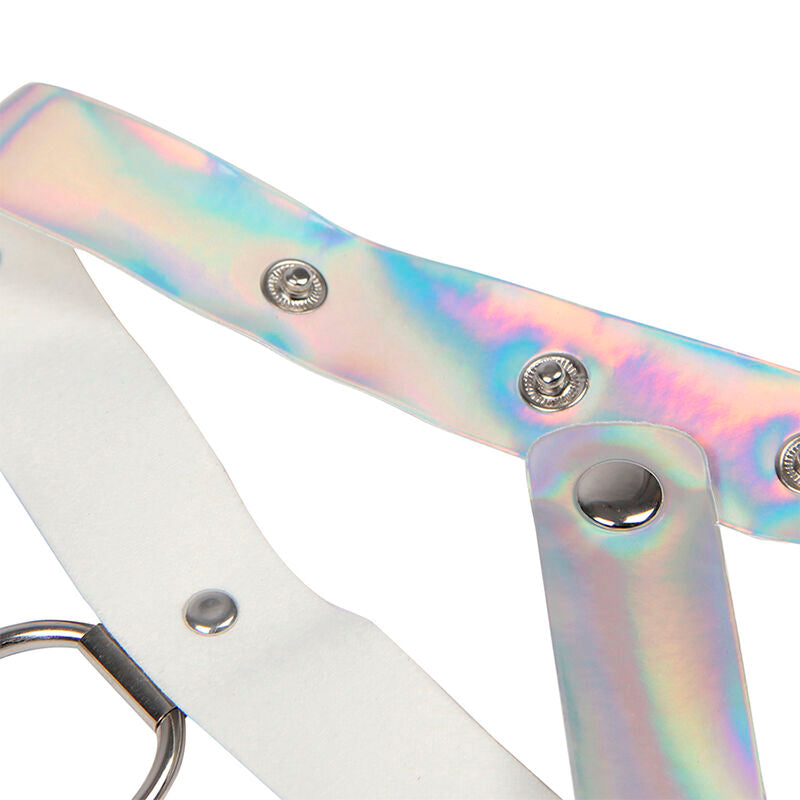 SUBBLIME - 953737 Нагрудная портупея с кольцами и цепочками, серебристая, один размер