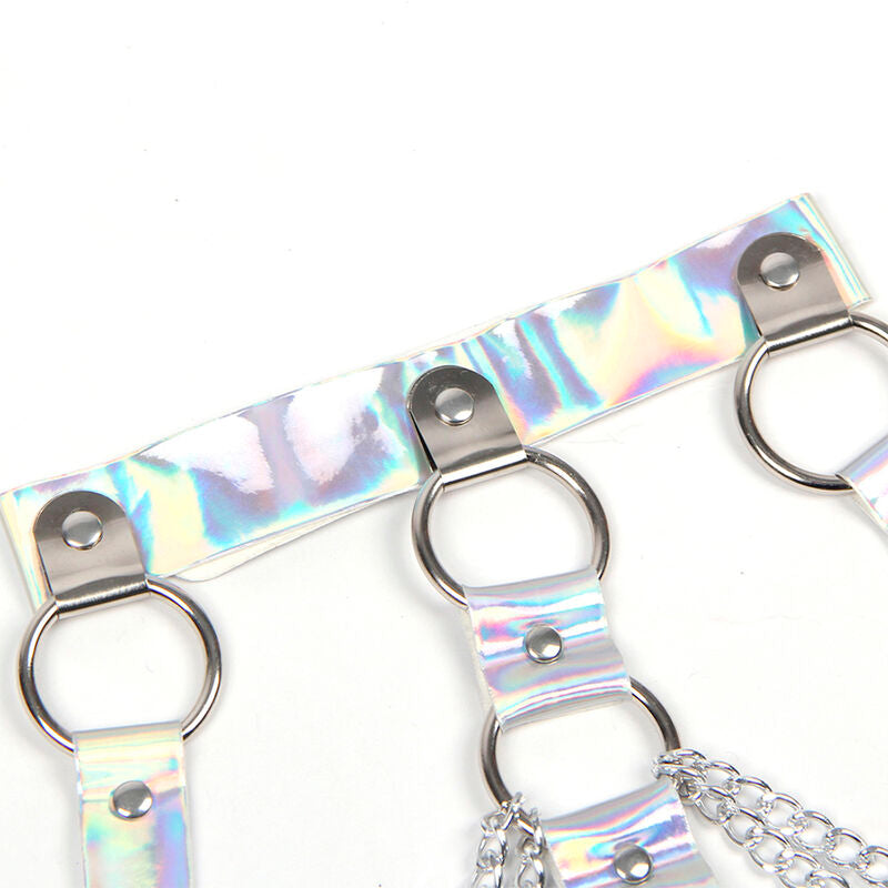 SUBBLIME - 953737 Нагрудная портупея с кольцами и цепочками, серебристая, один размер