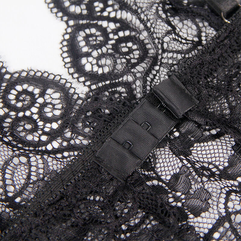 SUBBLIME - 953928 Шелковая ночная рубашка с кружевом + трусики, черные, размер L/XL