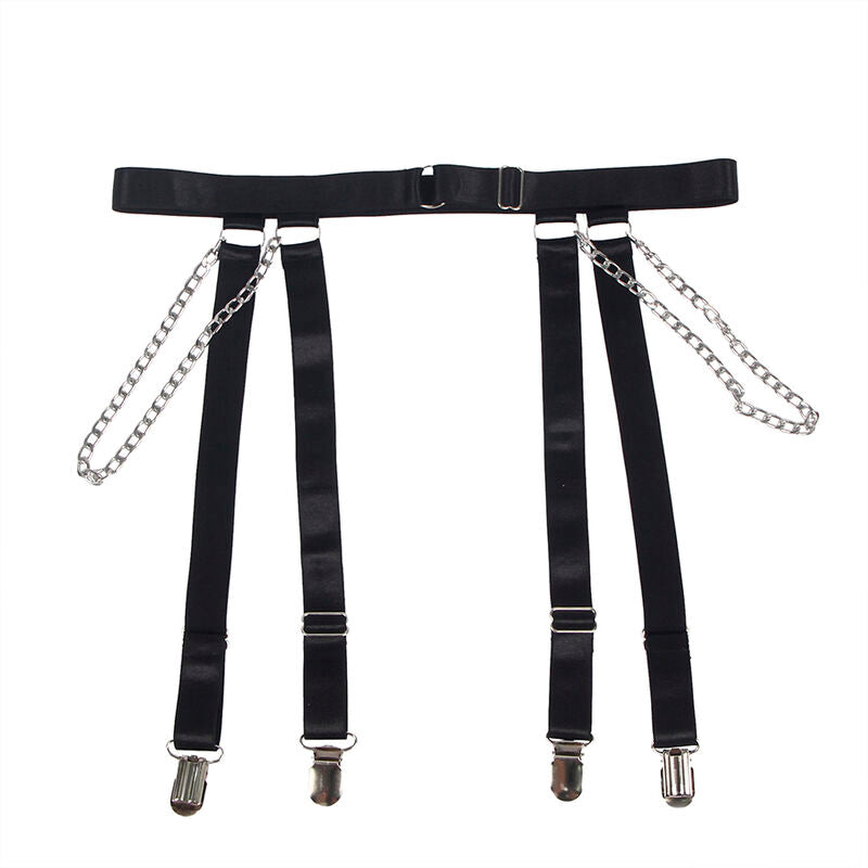 SUBBLIME - 954260 BODY CON CATENE + GIARRETTIERA NERO S/M