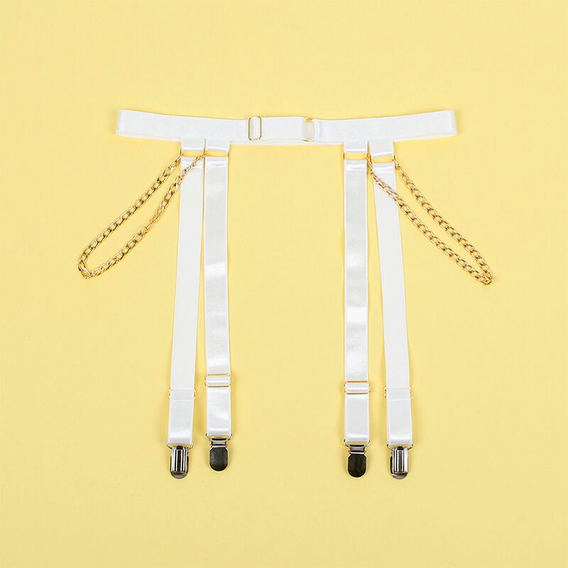 SUBBLIME - 954291 Боди с цепочками и поясом для чулок, белый, размер L/XL