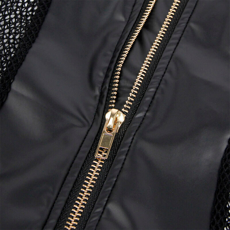 SUBBLIME - 954451 Сексуальное сетчатое платье из кожи, черное, размер L/XL