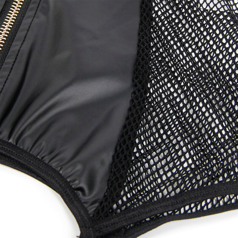 SUBBLIME - 954451 Сексуальное сетчатое платье из кожи, черное, размер L/XL