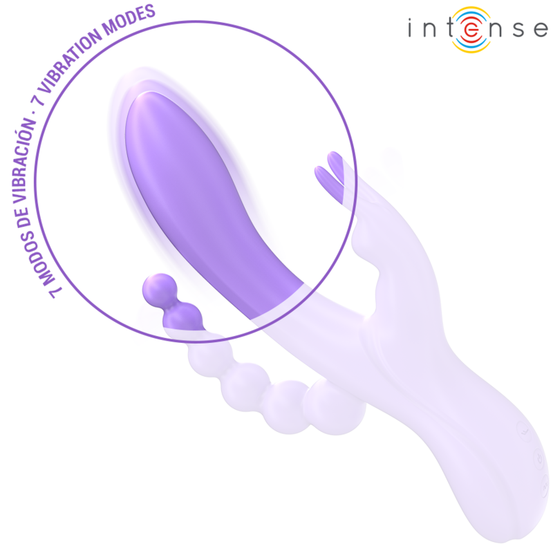 INTENSE - MIKO TRIPLE VIBRATOR KONIJN &amp; STIMULATOR &amp; ANAAL 7 VIBRATIES PAARS