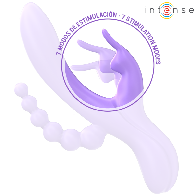 INTENSE - MIKO TRIPLE VIBRATOR KONIJN &amp; STIMULATOR &amp; ANAAL 7 VIBRATIES PAARS