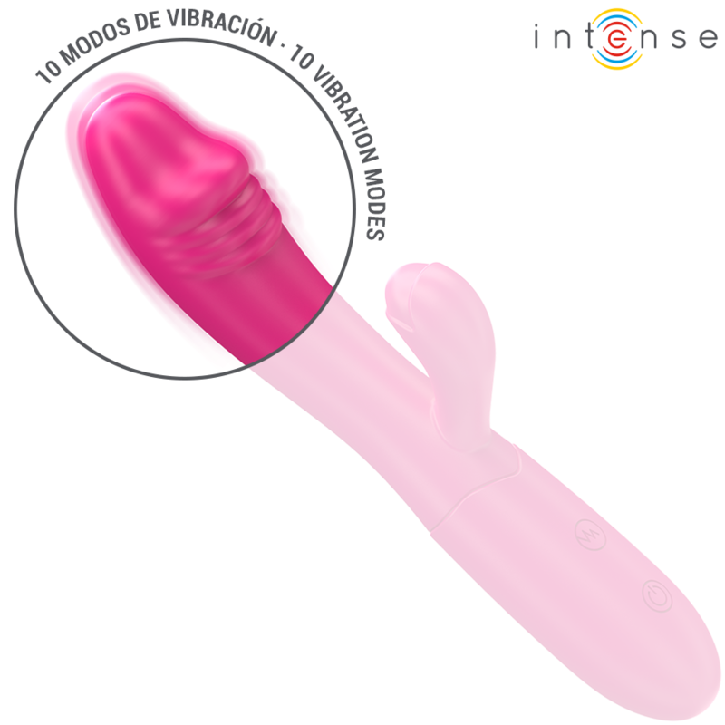 INTENSE - VIBRATEUR FLEXIBLE IVY 10 VIBRATIONS AVEC LANGUE STIMULANTE ROSE