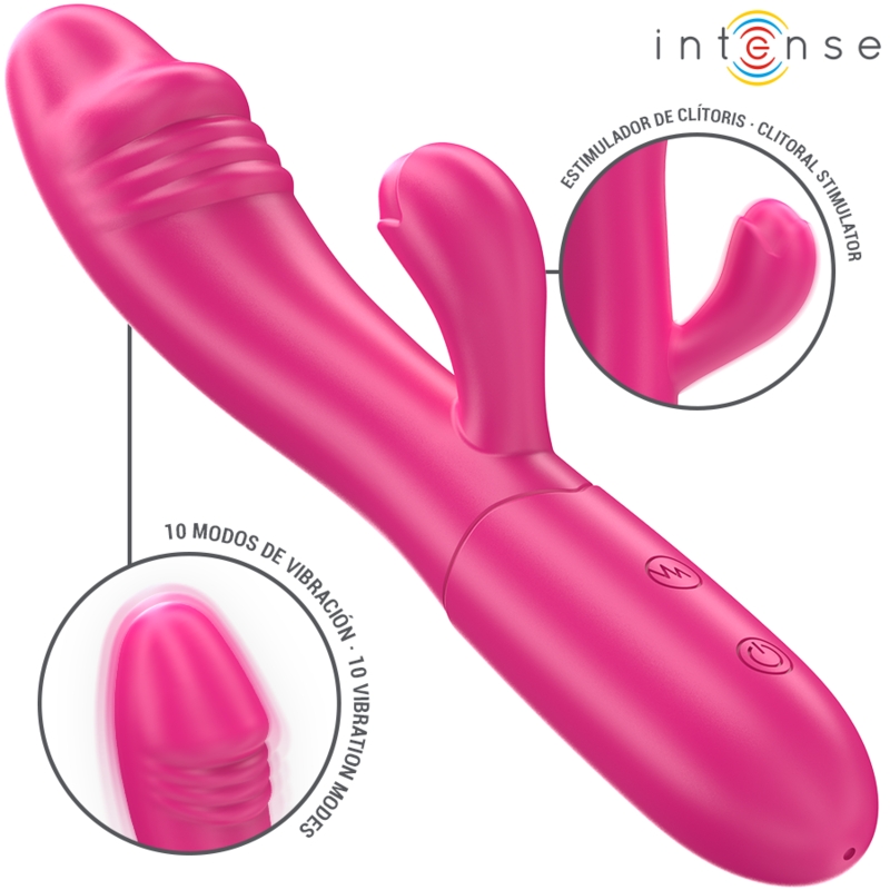 INTENSE - VIBRATEUR FLEXIBLE IVY 10 VIBRATIONS AVEC LANGUE STIMULANTE ROSE