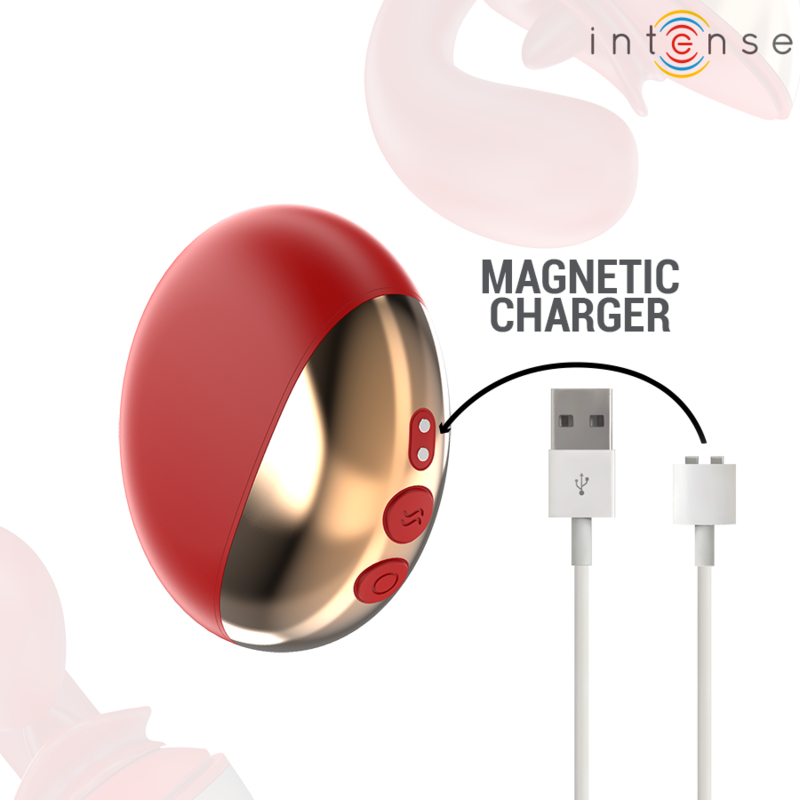 INTENSE - VIBRATEUR ET STIMULATEUR MARIAH EN FORME DE U 10 VIBRATIONS ROUGE