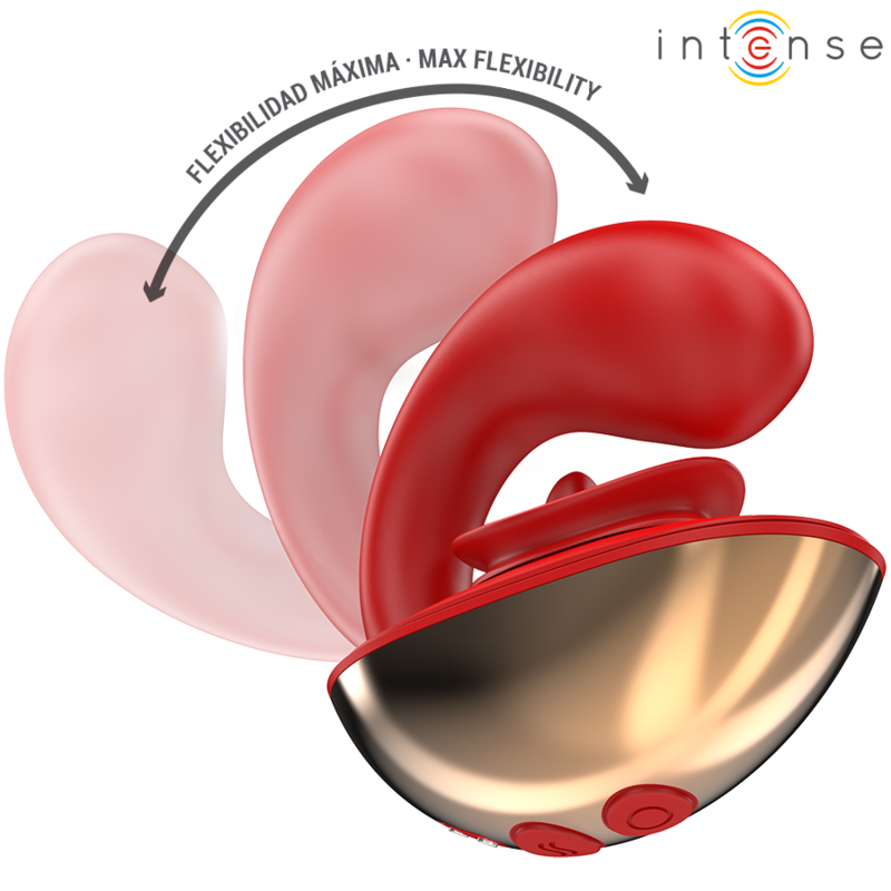INTENSE - VIBRATEUR ET STIMULATEUR MARIAH EN FORME DE U 10 VIBRATIONS ROUGE