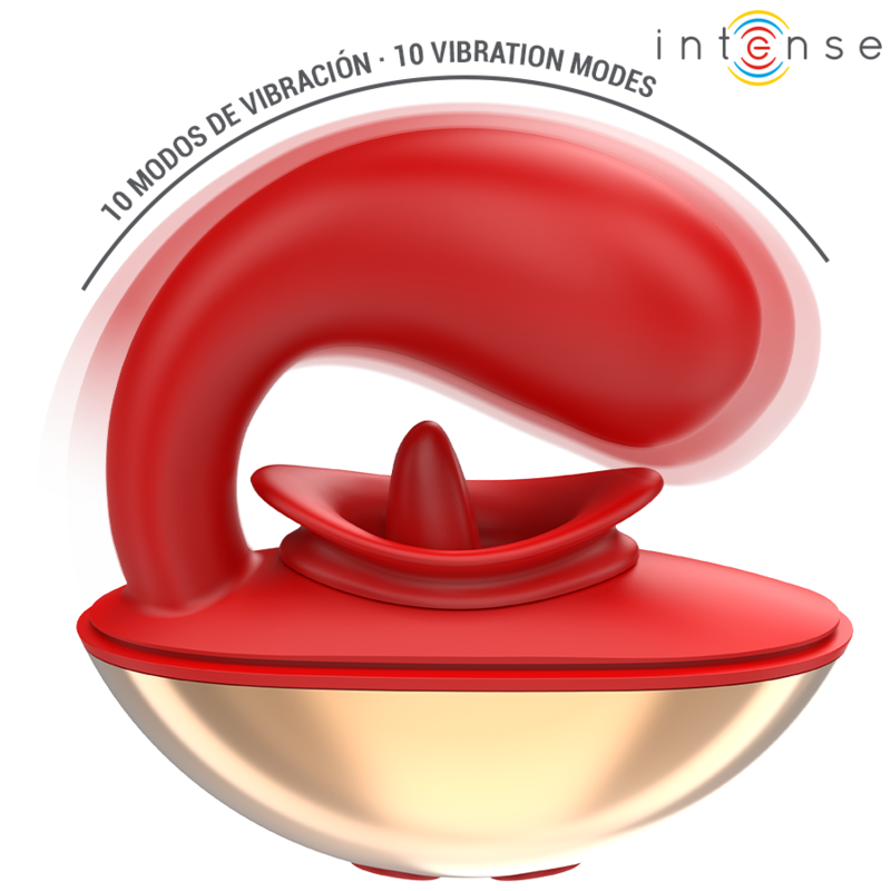 INTENSE - VIBRATEUR ET STIMULATEUR MARIAH EN FORME DE U 10 VIBRATIONS ROUGE