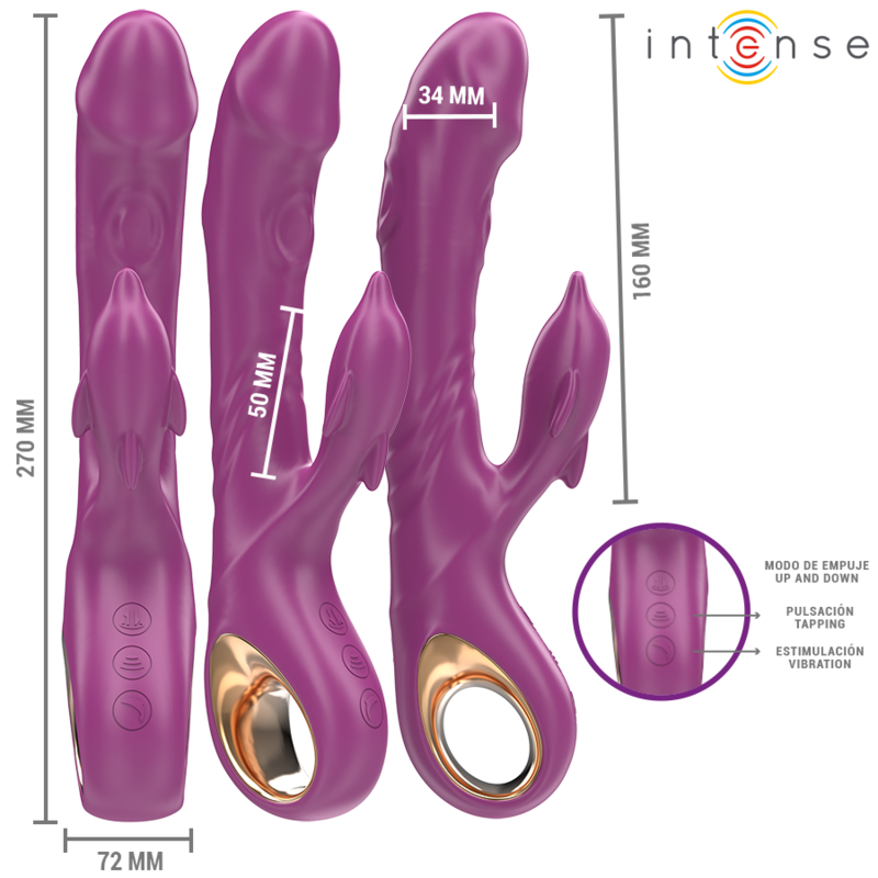 INTENSE - HALLE MULTIFUNCTIONELE VIBRATOR MET DOLFIJN STIMULERENDE TONG PAARS