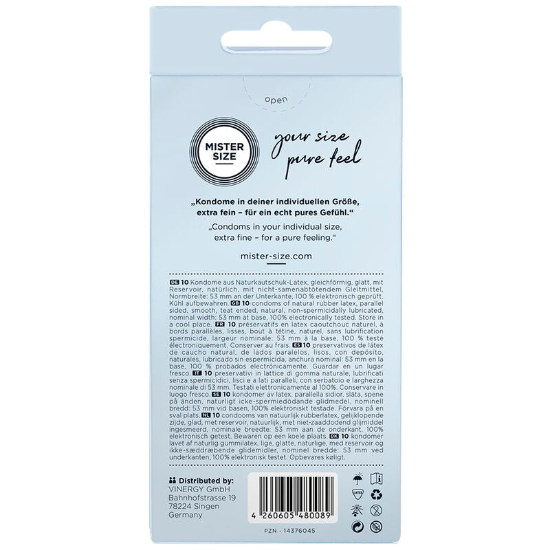MISTER SIZE - PRÉSERVATIFS TAILLE M 53 MM (10 UNITÉS)