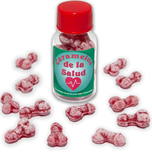 DIABLO PICANTE - 12 BONBONS SANTÉ EN FORME DE PÉNIS FRAISE/CERISE