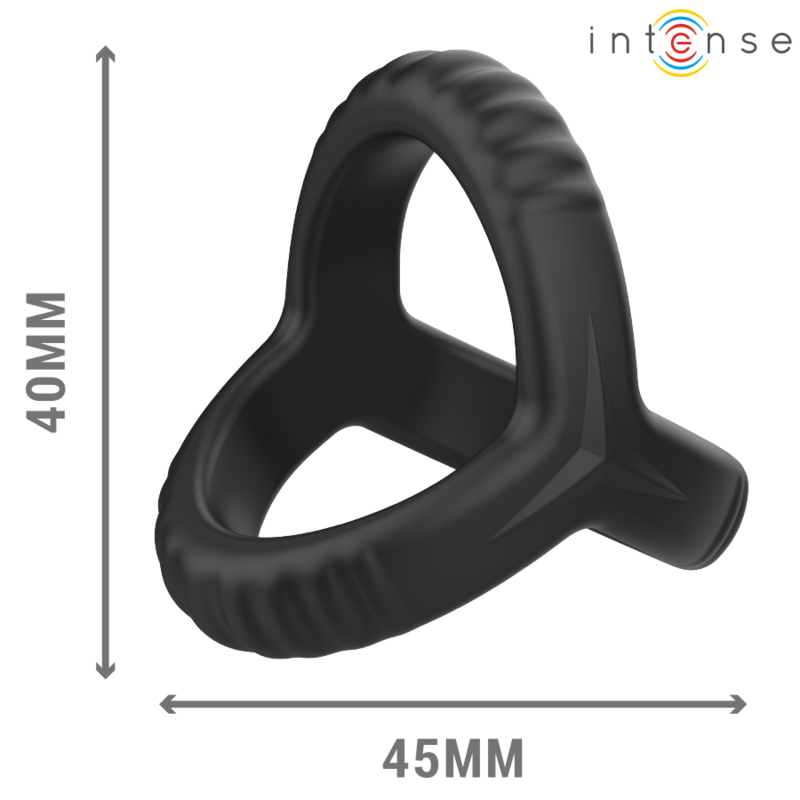 INTENSE - ANNEAU PÉNIS DOUBLE EN SILICONE CARSON NOIR MODÈLE 4