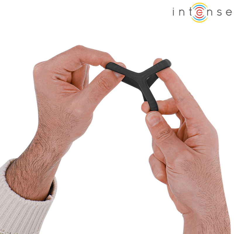INTENSE - ANNEAU PÉNIS DOUBLE EN SILICONE CARSON NOIR MODÈLE 4